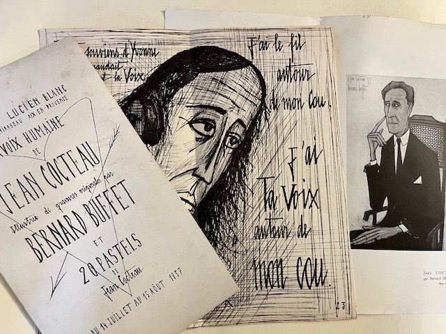 Galerie Lucien Blanc. La Voix Humaine de Jean Cocteau illustree de gravures originales par Bernard Buffet et 20 pastels de Jean Cocteau